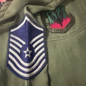 Green Military Jacket with Patches